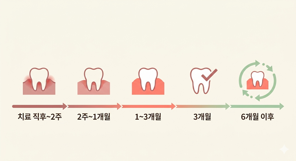 잇몸치료 후 회복 타임라인 — 성남 바른모양치과
