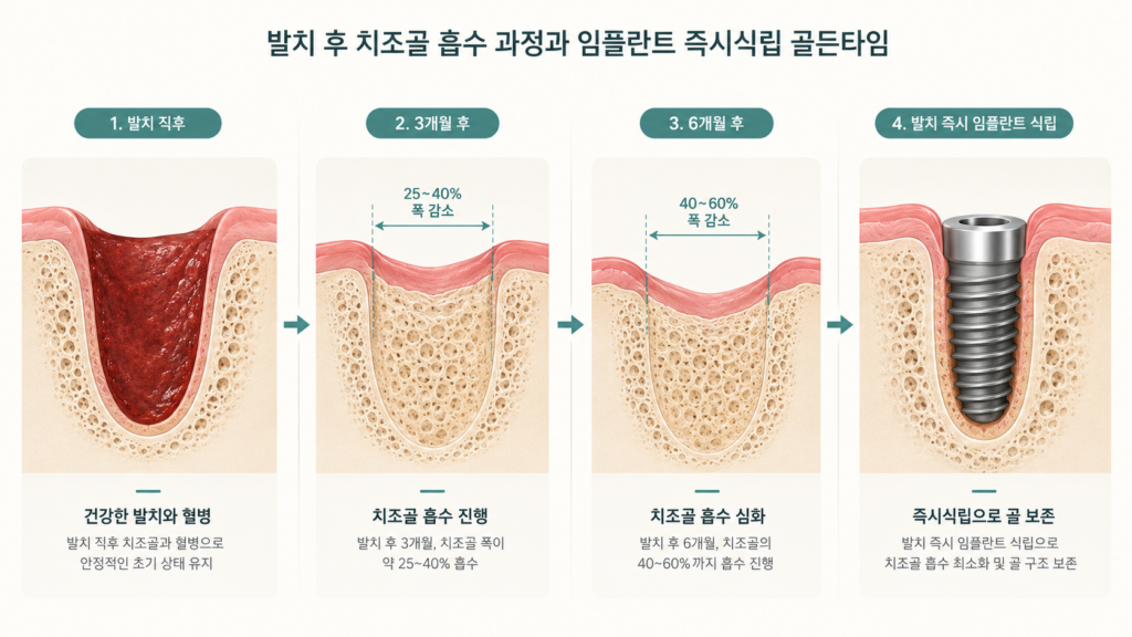 발치 후 치조골 흡수 과정과 임플란트 발치즉시식립 골든타임